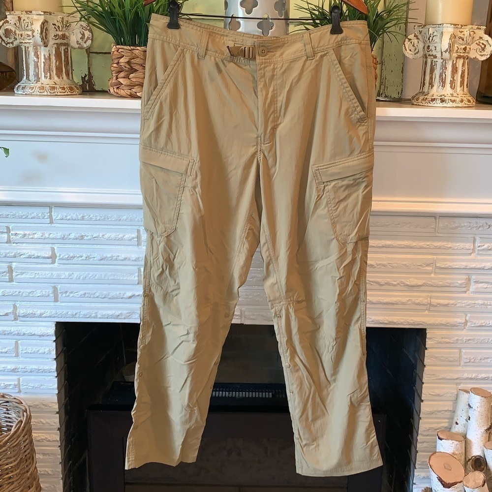 REI Men’s Tan Relaxed Fit Convertible Nylon Cargo Hiking Pants Gorpcore 36x30